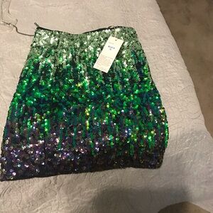 NWT Green sequin mini skirt